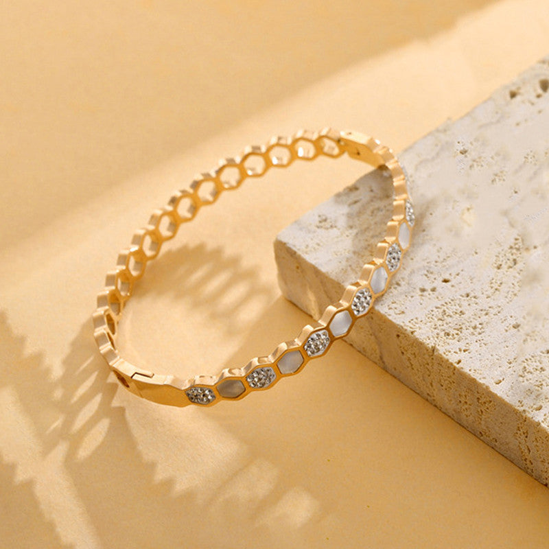 Jewels Galaxy Anti Tarnish Hexagonal Openable Bracelet