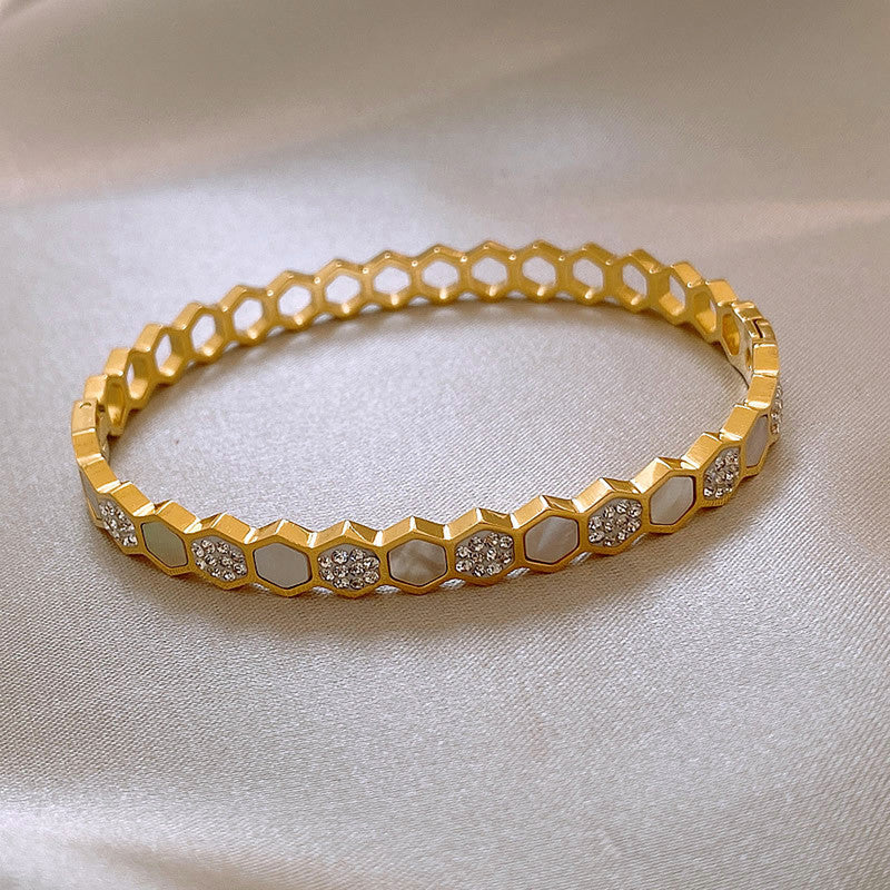 Jewels Galaxy Anti Tarnish Hexagonal Openable Bracelet