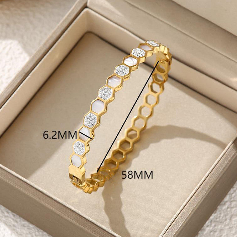 Jewels Galaxy Anti Tarnish Hexagonal Openable Bracelet