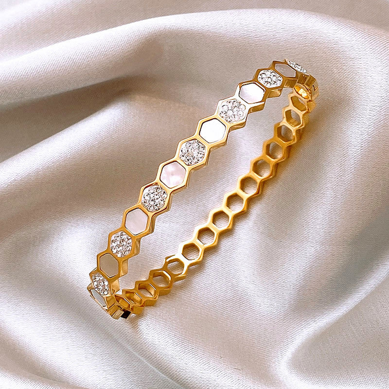 Jewels Galaxy Anti Tarnish Hexagonal Openable Bracelet
