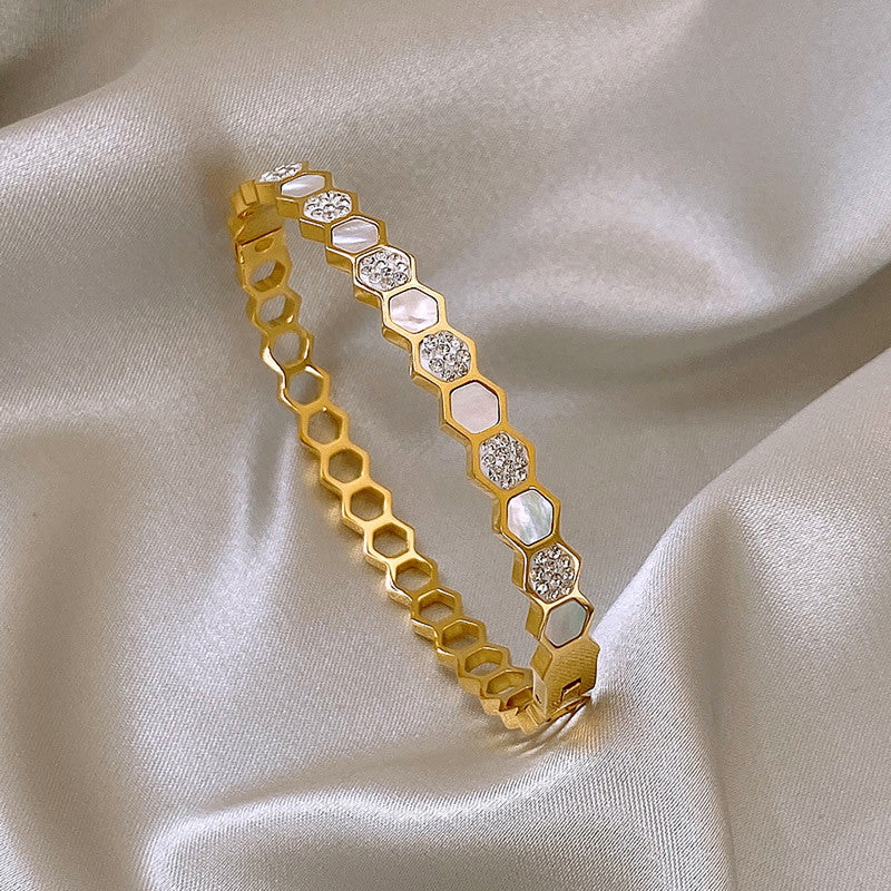 Jewels Galaxy Anti Tarnish Hexagonal Openable Bracelet