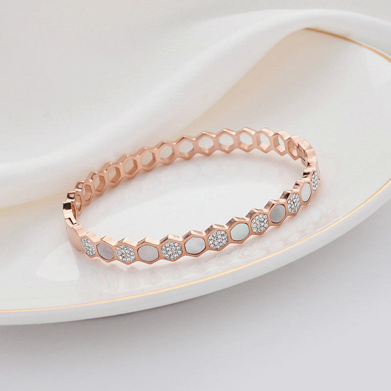 Jewels Galaxy Anti Tarnish Hexagonal Openable Bracelet
