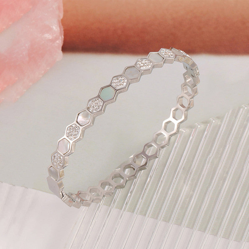 Jewels Galaxy Anti Tarnish Hexagonal Openable Bracelet