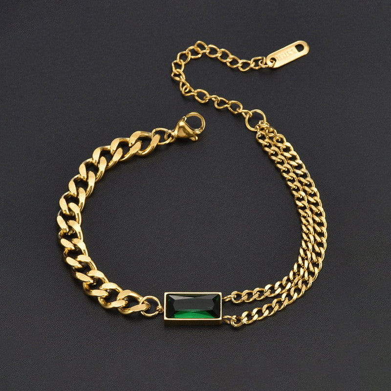 Jewels Galaxy Gold Plated Heart Themed Anti Tarnish Bracelet