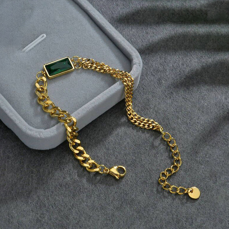 Jewels Galaxy Gold Plated Heart Themed Anti Tarnish Bracelet