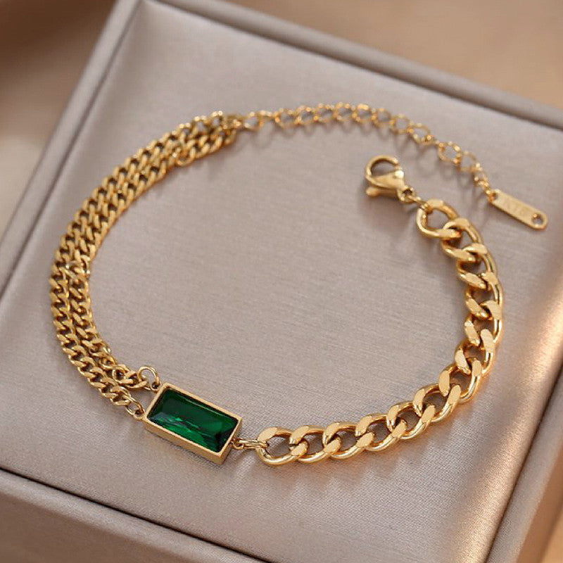 Jewels Galaxy Gold Plated Heart Themed Anti Tarnish Bracelet