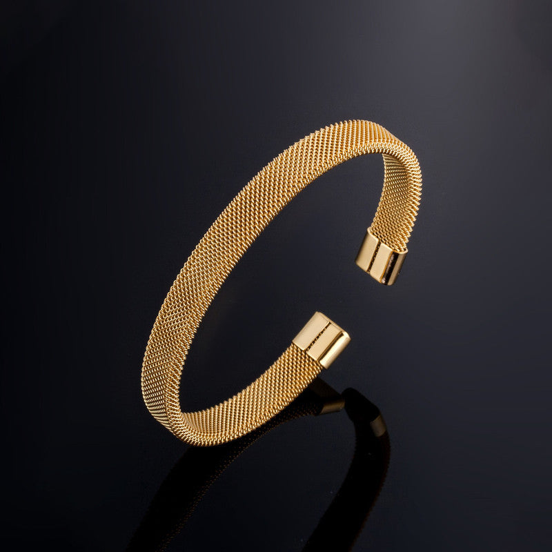 Jewels Galaxy Stainless Steel Anti Tarnish Mesh Statement Cuff Bracelet For Men