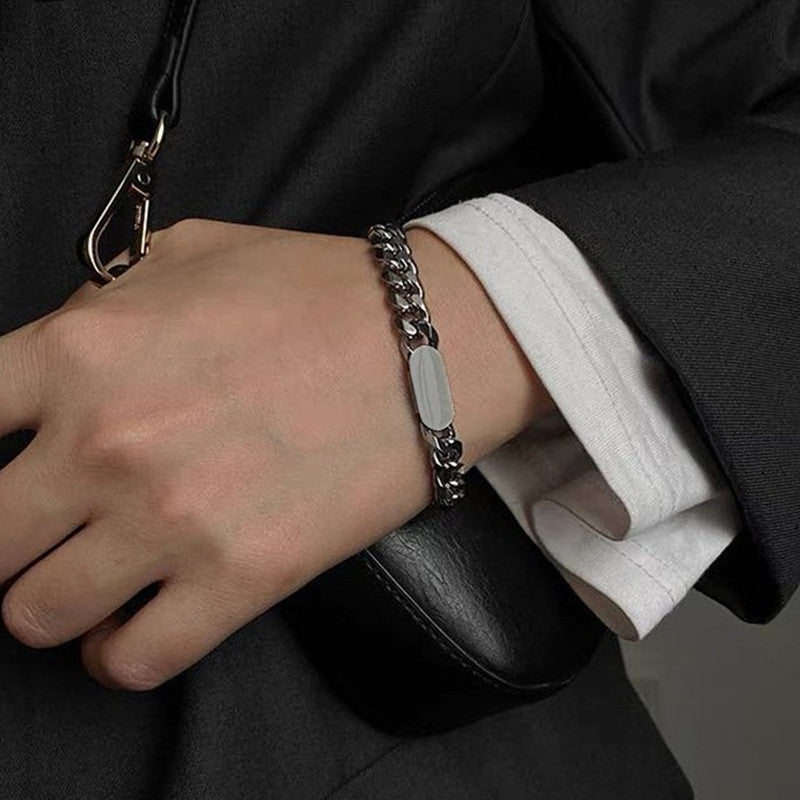 Jewels Galaxy Silver Plated Stainless Steel Anti Tarnish Miami Cuban Link Bracelet For Men