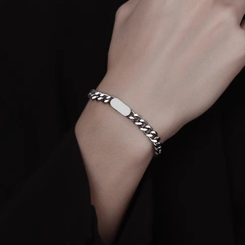 Jewels Galaxy Silver Plated Stainless Steel Anti Tarnish Miami Cuban Link Bracelet For Men
