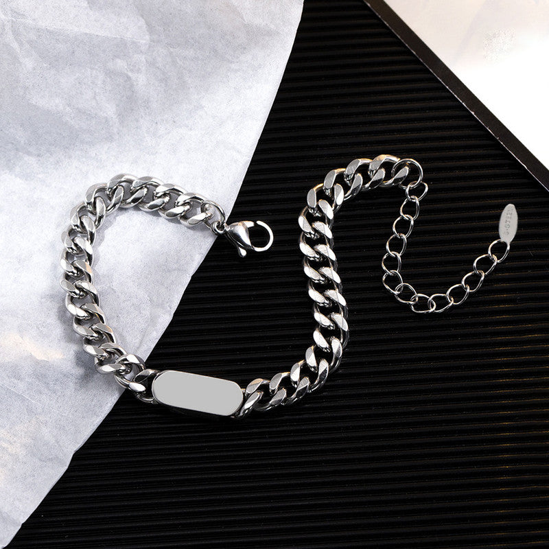 Jewels Galaxy Silver Plated Stainless Steel Anti Tarnish Miami Cuban Link Bracelet For Men