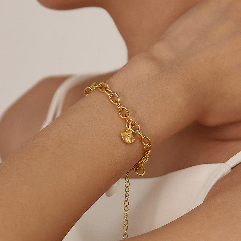 Jewels Galaxy Gold Plated Stainless Steel Anti Tarnish Star themed Wraparound Bracelet For Women