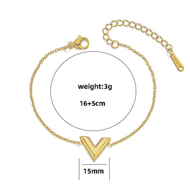 Jewels Galaxy Gold Plated Stainless Steel Anti Tarnish V-Shaped Wraparound Bracelet For Women
