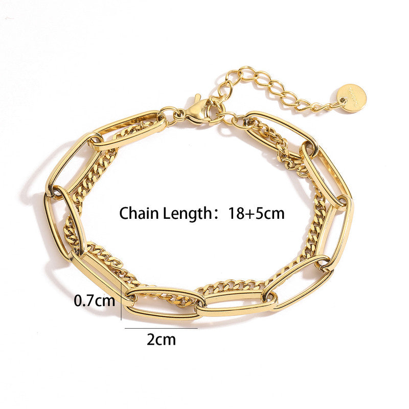 Jewels Galaxy Gold Plated Stainless Steel Anti Tarnish Rope Design Wraparound Bracelet For Women