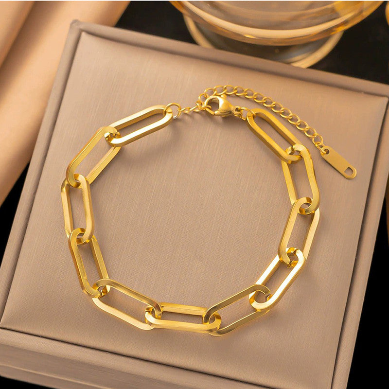 Jewels Galaxy Gold Plated Anti Tarnish Stainless Steel Rope Style Wraparound Bracelet