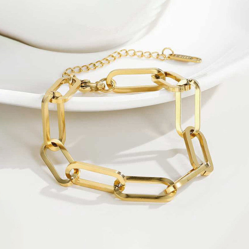 Jewels Galaxy Gold Plated Anti Tarnish Stainless Steel Rope Style Wraparound Bracelet