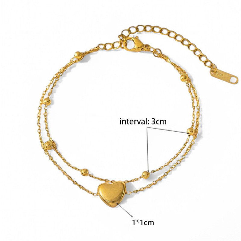 Jewels Galaxy Gold Plated Anti Tarnish Stainless Steel Heart Themed Wraparound Bracelet