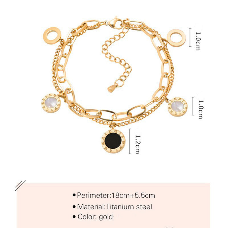 Jewels Galaxy Stainless Steel Roman Numerals Contemporary Bracelet