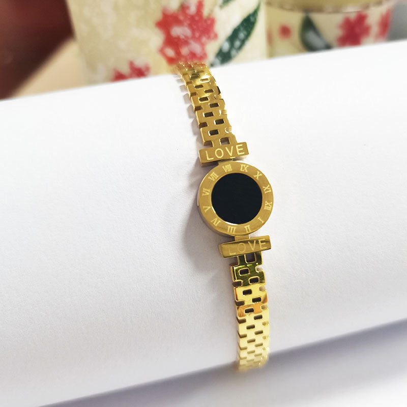Jewels Galaxy Stainless Steel Roman Zig Zag Style Contemporary Anti-Tarnish Bracelet For Women