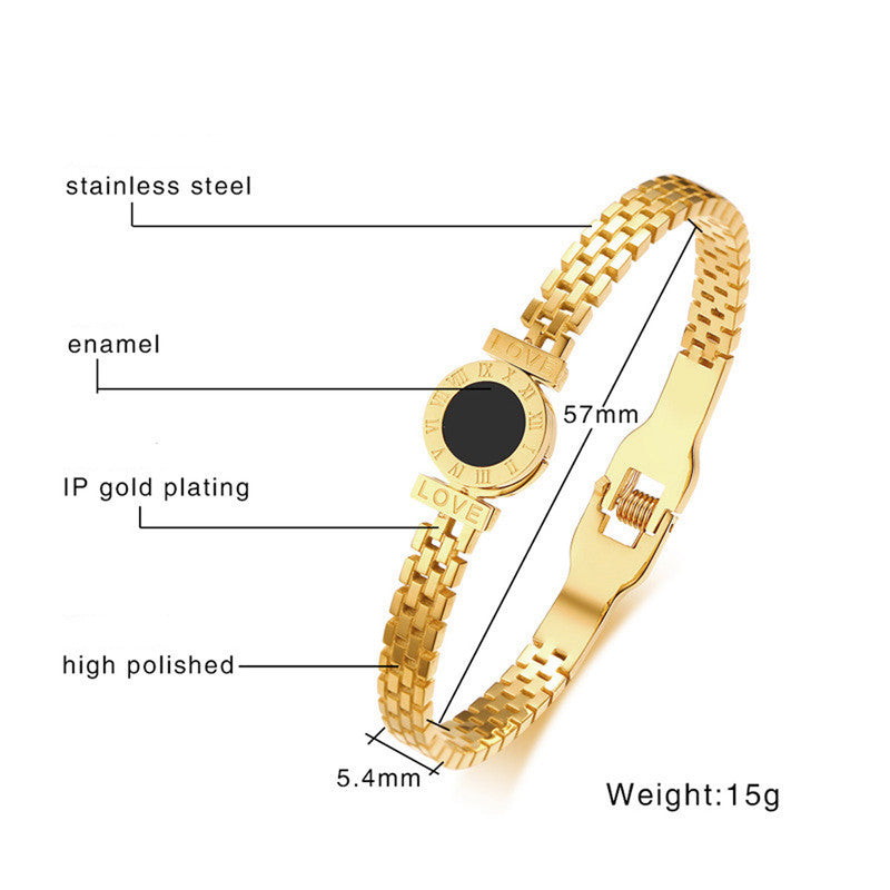 Jewels Galaxy Stainless Steel Roman Zig Zag Style Anti-Tarnish Bracelet For Women