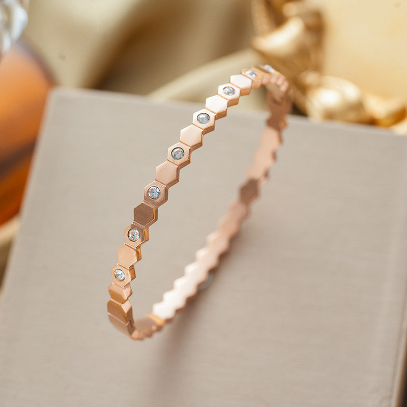 Jewels Galaxy AD Bangle-Style Hexagonal Anti Tarnish Bracelet