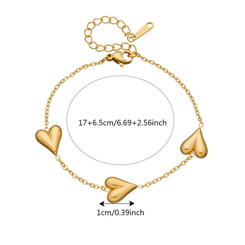 Jewels Galaxy Gold-Plated Anti Tarnish Heart Themed Jewellery Set