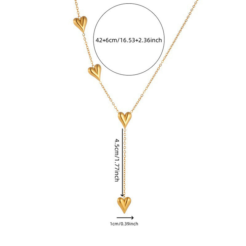 Jewels Galaxy Gold-Plated Anti Tarnish Heart Themed Jewellery Set