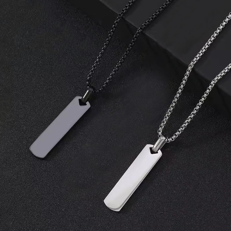 Jewels Galaxy Silver Plated Stainless Steel Anti Tarnish Rectangular Hip Hop Party Pendant
