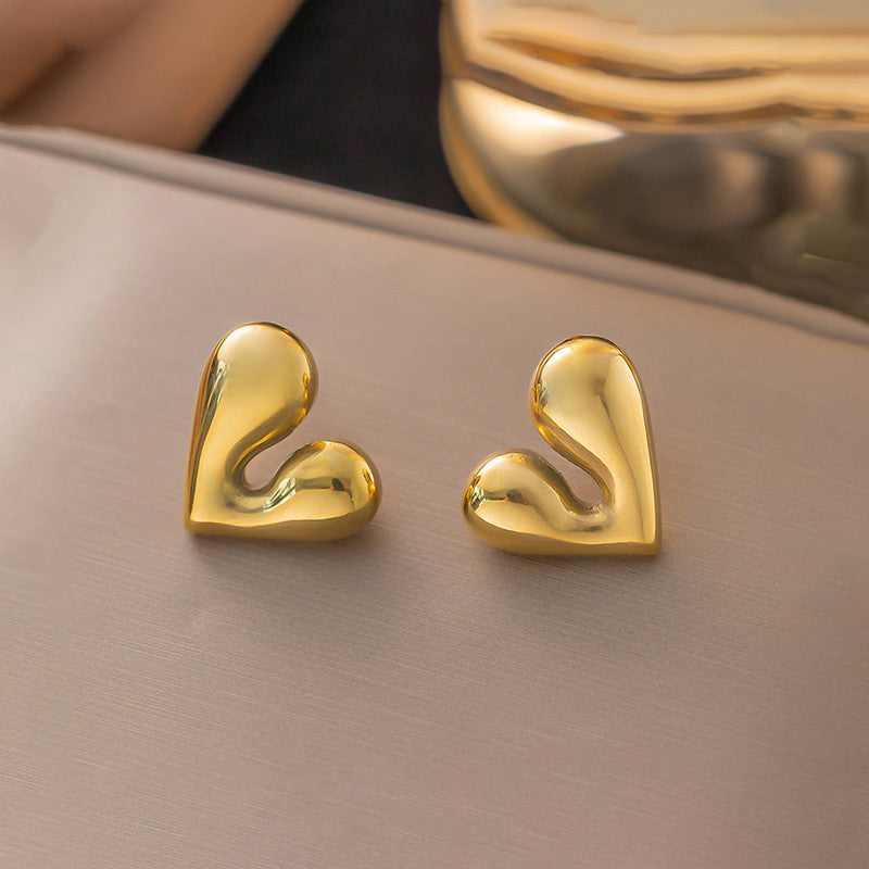 Jewels Galaxy Gold Plated Anti Tarnish Heart Theme Earrings For Girls And Women