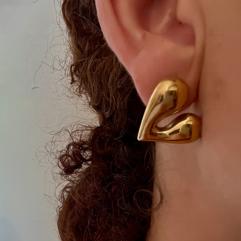 Jewels Galaxy Gold Plated Anti Tarnish Heart Theme Earrings For Girls And Women