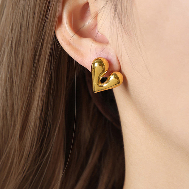Jewels Galaxy Gold Plated Anti Tarnish Heart Theme Earrings For Girls And Women