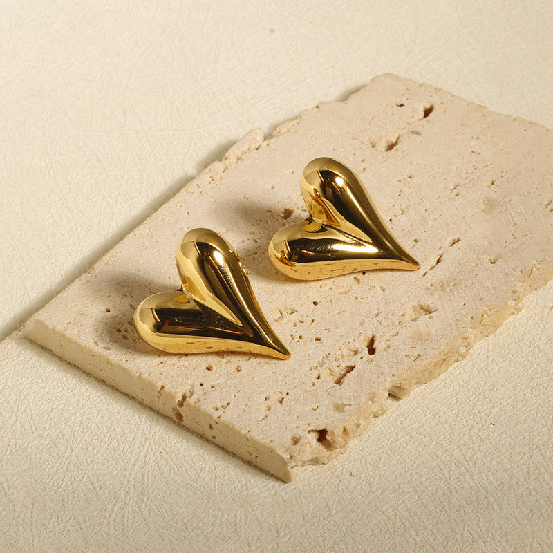 Jewels Galaxy Gold Plated Anti Tarnish Heart Themed Earrings