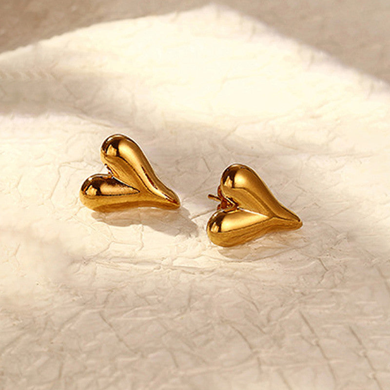 Jewels Galaxy Gold Plated Anti Tarnish Heart Themed Earrings