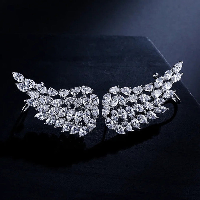 Jewels Galaxy Silver Plated American Diamond Studded Pink Teardop Shape Ice Cut Drop Earrings