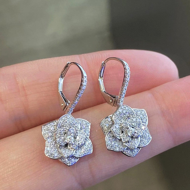 Jewels Galaxy Silver Plated AD Studded Yellow Square Shape Crushed Ice Cut Hanging Earrings