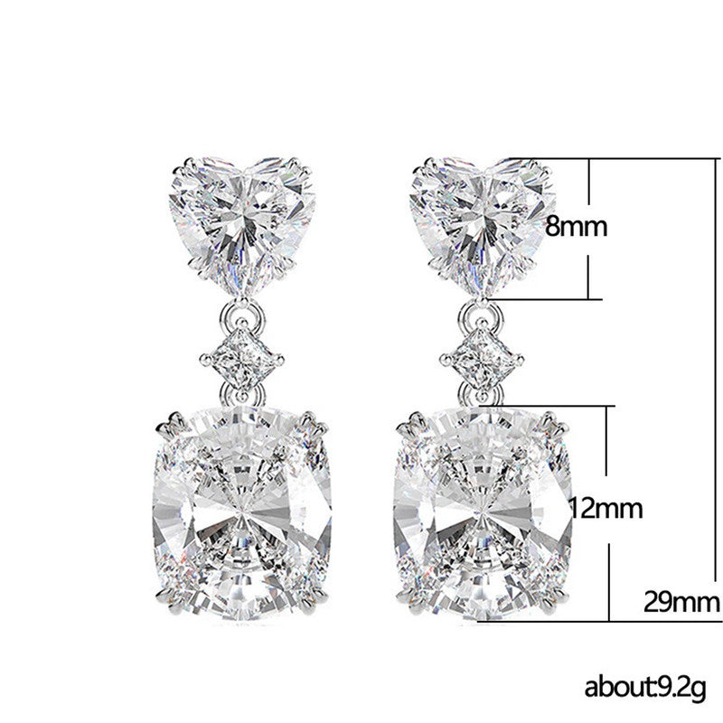 Jewels Galaxy Silver Plated AD Studded Silver Heart inspired Crushed Ice Cut Drop Earrings
