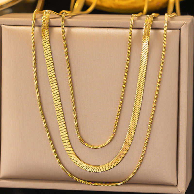Jewels Galaxy Gold-Plated Anti Tarnish Chain Layered Necklace