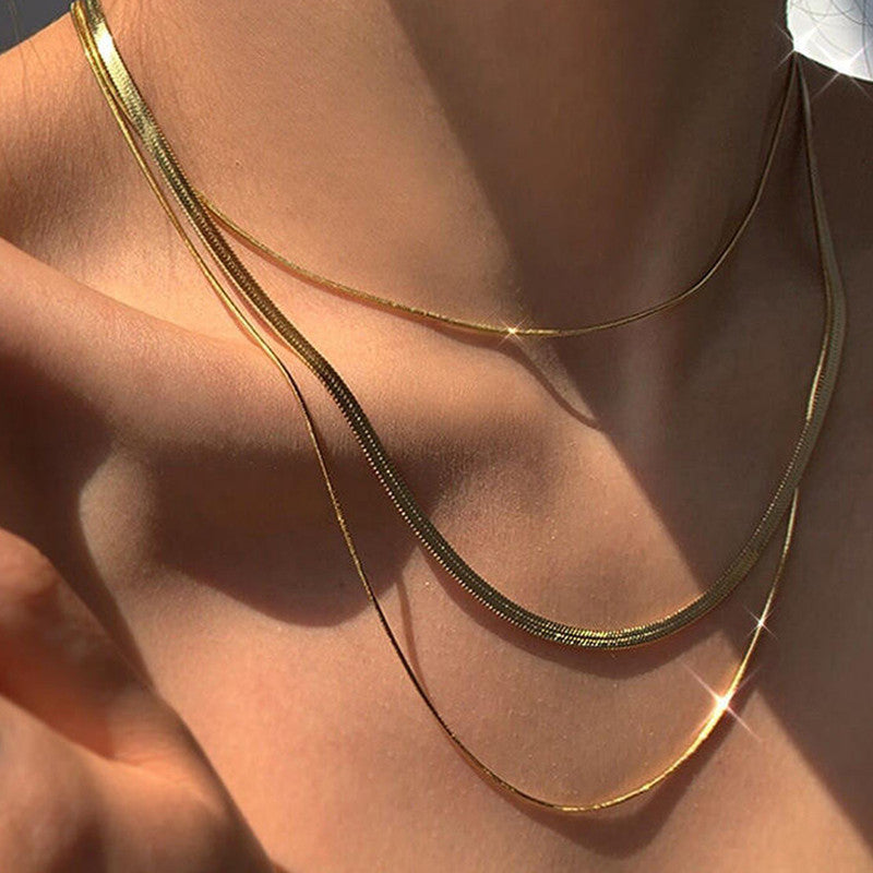 Jewels Galaxy Gold-Plated Anti Tarnish Chain Layered Necklace