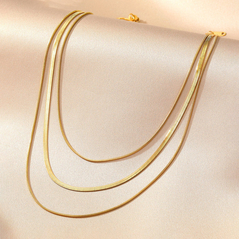 Jewels Galaxy Gold-Plated Anti Tarnish Chain Layered Necklace