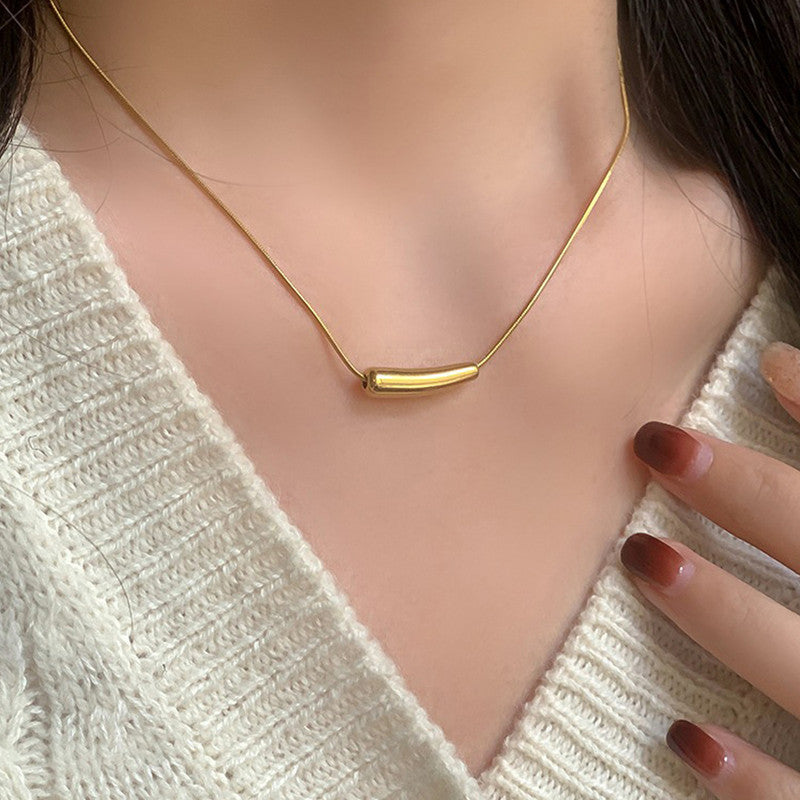 Jewels Galaxy Gold-Plated Anti Tarnish Minimalistic Teardrop Necklace