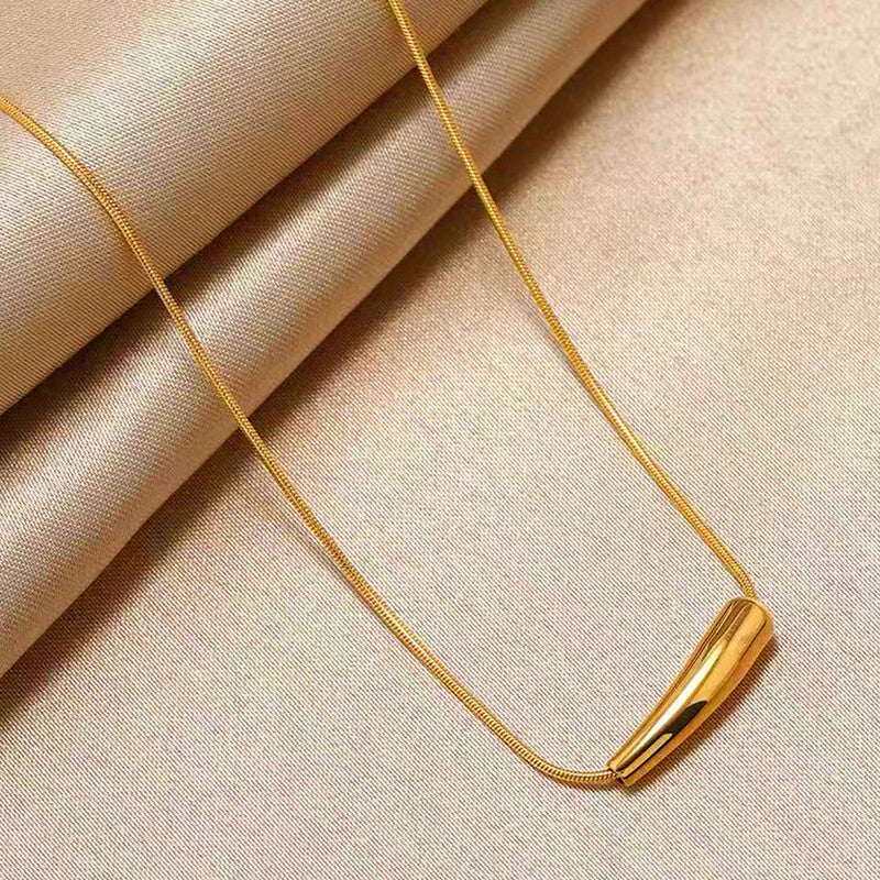 Jewels Galaxy Gold-Plated Anti Tarnish Minimalistic Teardrop Necklace