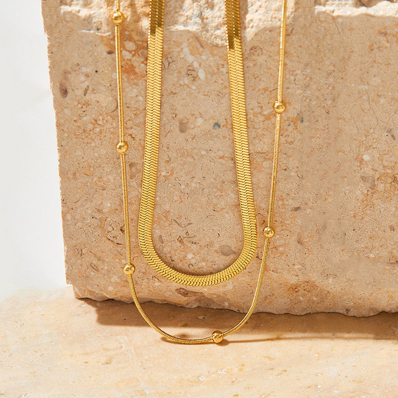 Jewels Galaxy Gold-Plated Anti Tarnish Chain Layered Necklace