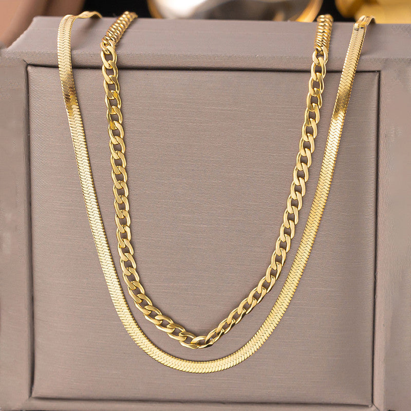 Jewels Galaxy Gold-Plated Anti Tarnish Chain Layered Necklace