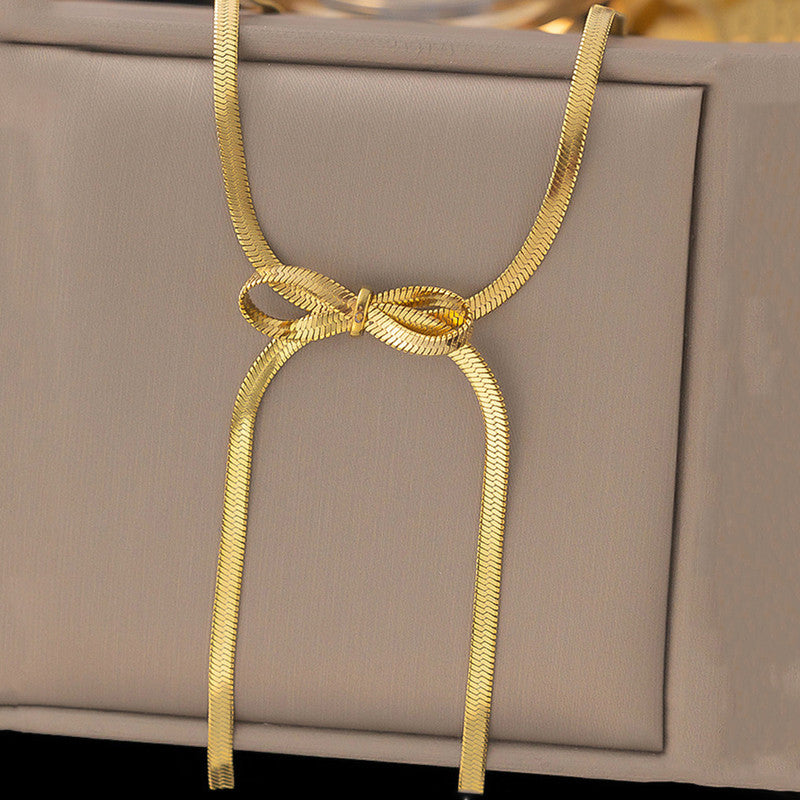 Jewels Galaxy Gold-Plated Anti Tarnish Knotted Chain Necklace