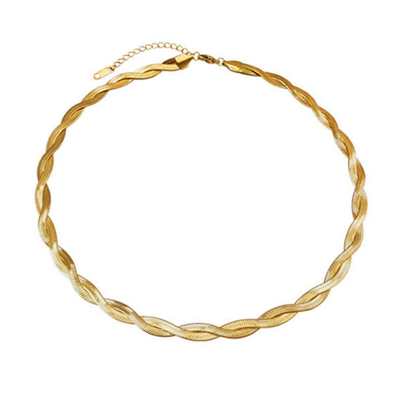 Jewels Galaxy Gold-Plated Anti Tarnish Thick Snake Chain Dual Strand Necklace