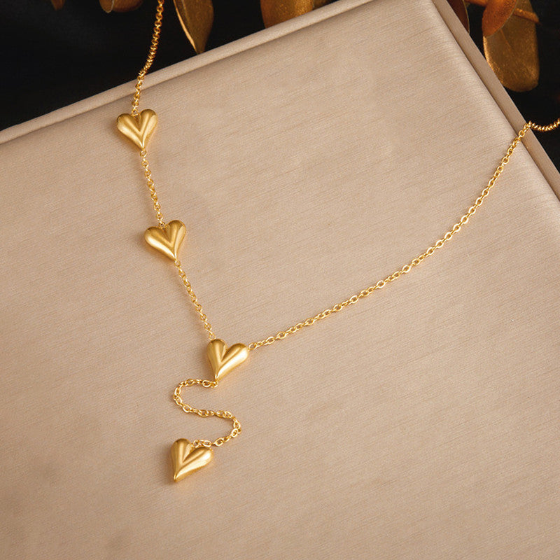 Jewels Galaxy Gold-Plated Anti Tarnish Heart Themed Long Necklace