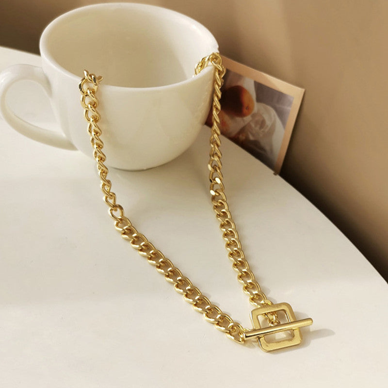 Jewels Galaxy Gold Plated Stainless Steel Anti Tarnish Geometric Necklace For Women