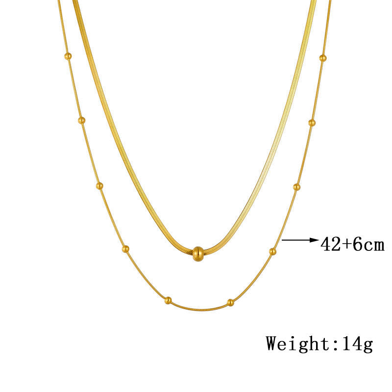 Jewels Galaxy Gold Plated Stainless Steel Anti Tarnish Snake chain Geometric Necklace For Women