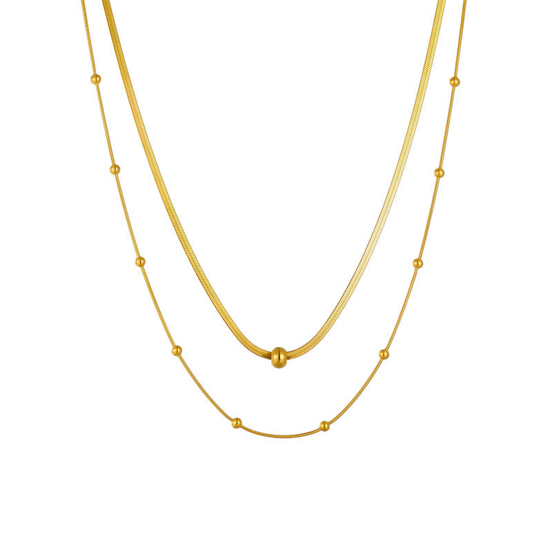 Jewels Galaxy Gold Plated Stainless Steel Anti Tarnish Snake chain Geometric Necklace For Women