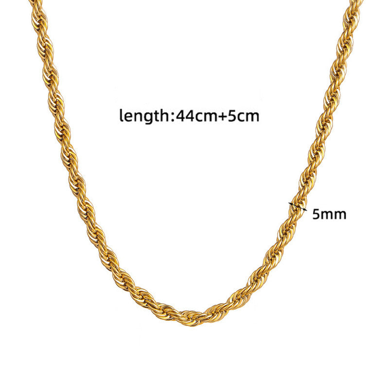 Jewels Galaxy Gold Plated Stainless Steel Anti Tarnish Twisted Chain Necklace
