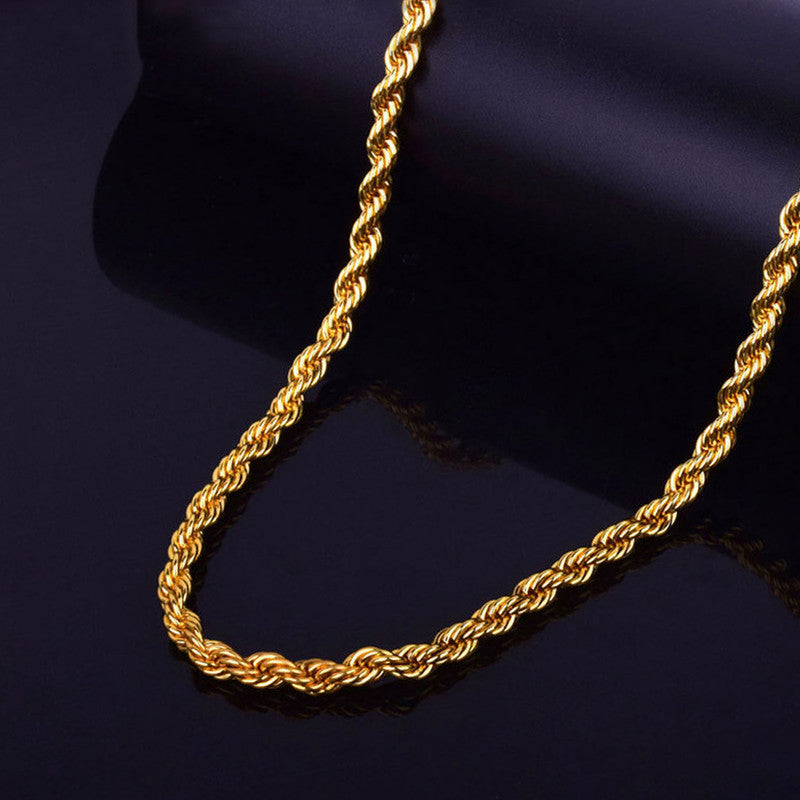 Jewels Galaxy Gold Plated Stainless Steel Anti Tarnish Twisted Chain Necklace
